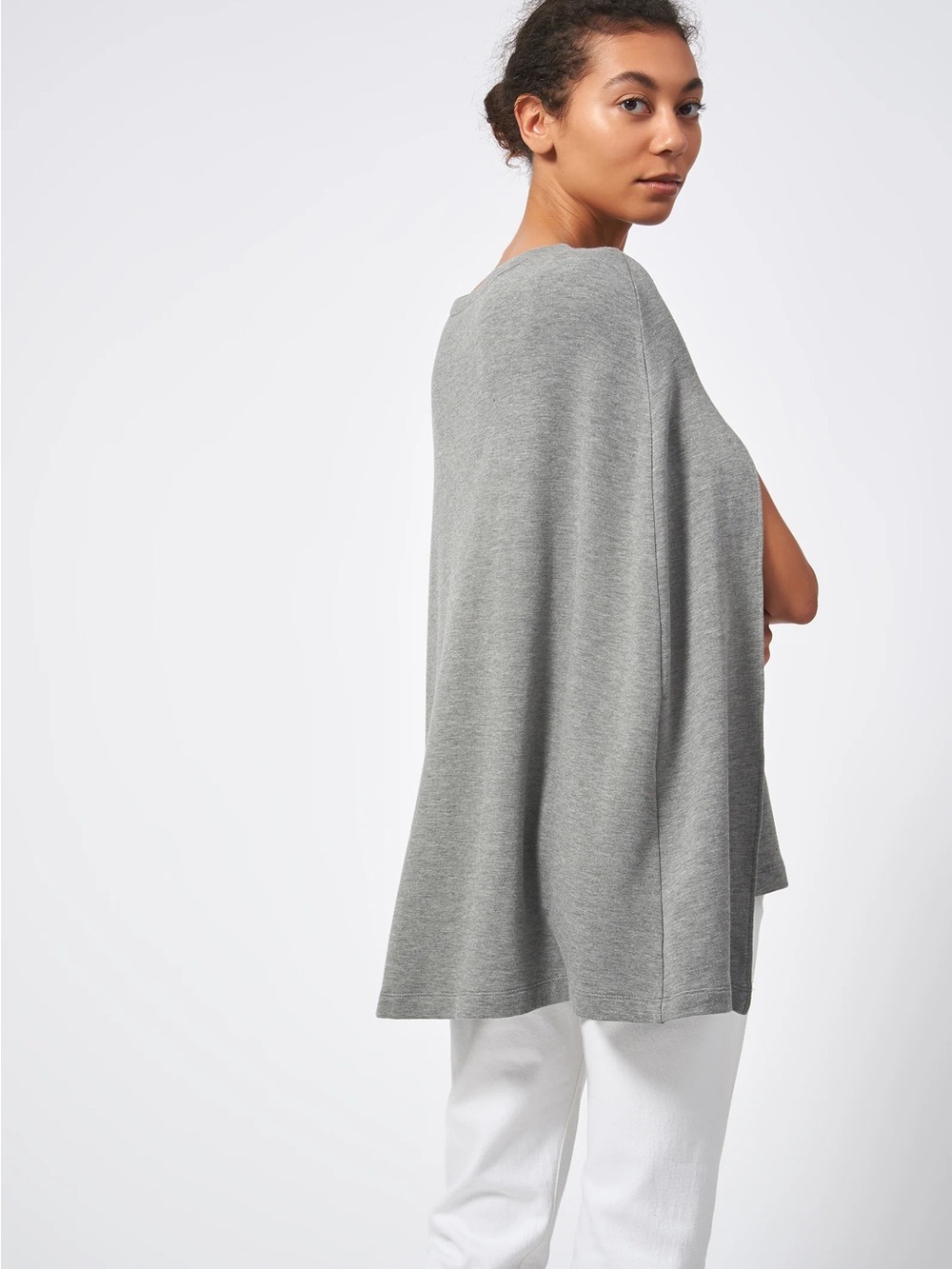 KAL RIEMAN Cape Sweatshirt Heather Gray Small Luxury French Terry Top - Picture 4 of 6